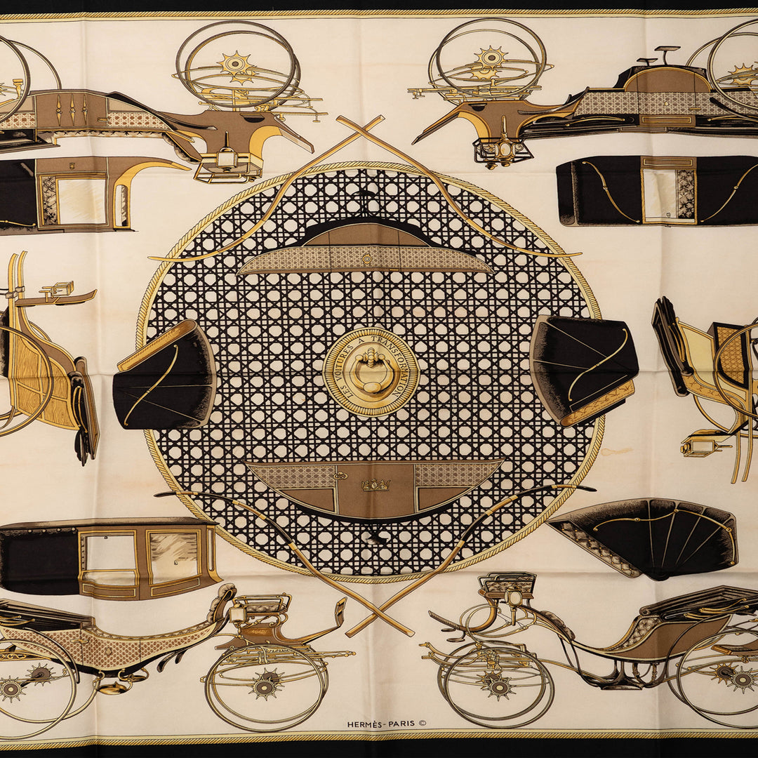 Hermès Les Voitures a Transformation Soie Foulard 90 – GABY PARIS Authentique