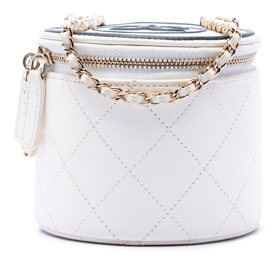 Chanel Matelassé Chaîne et Charm Vanity Cuir d'agneau