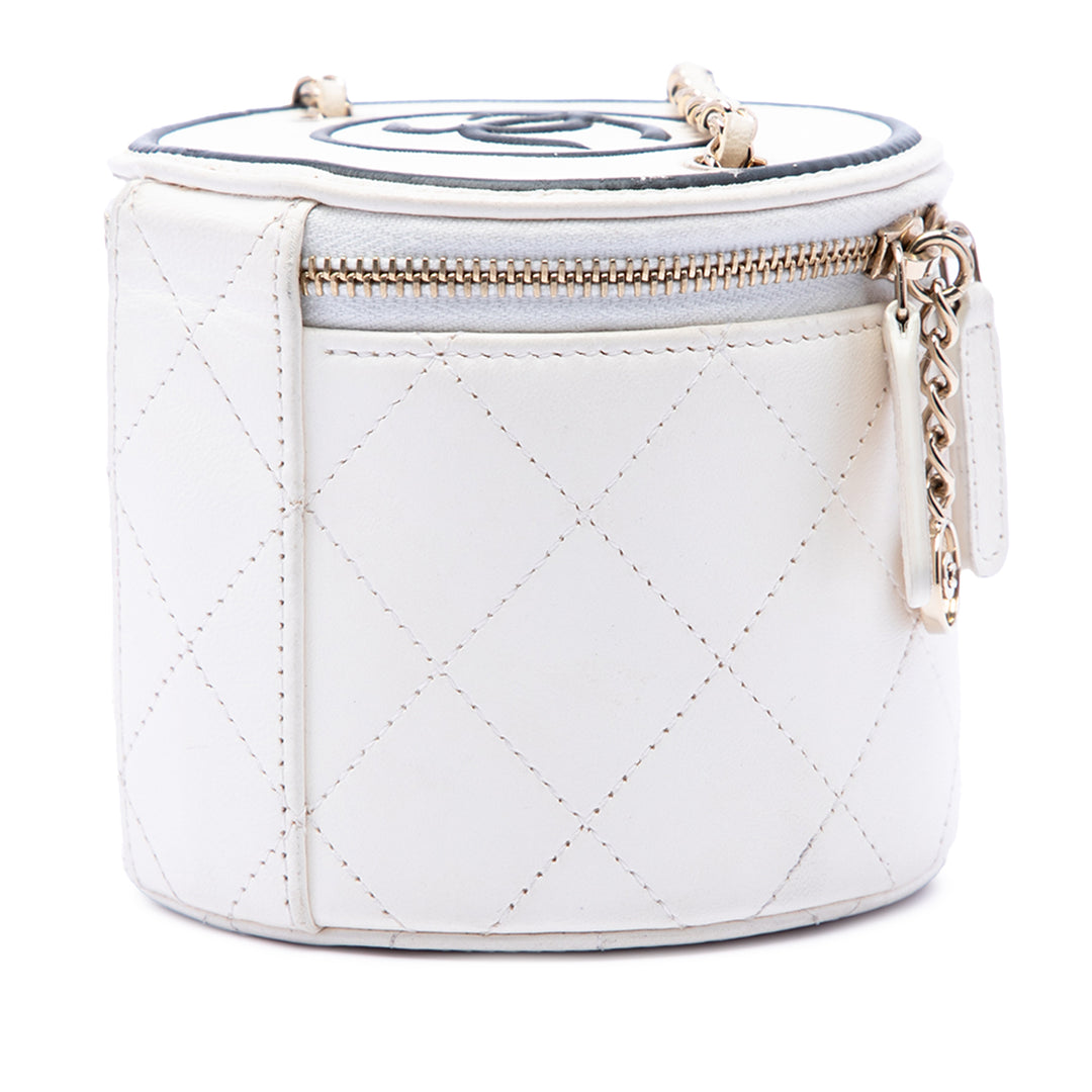 Chanel Matelassé Chaîne et Charm Vanity Cuir d'agneau