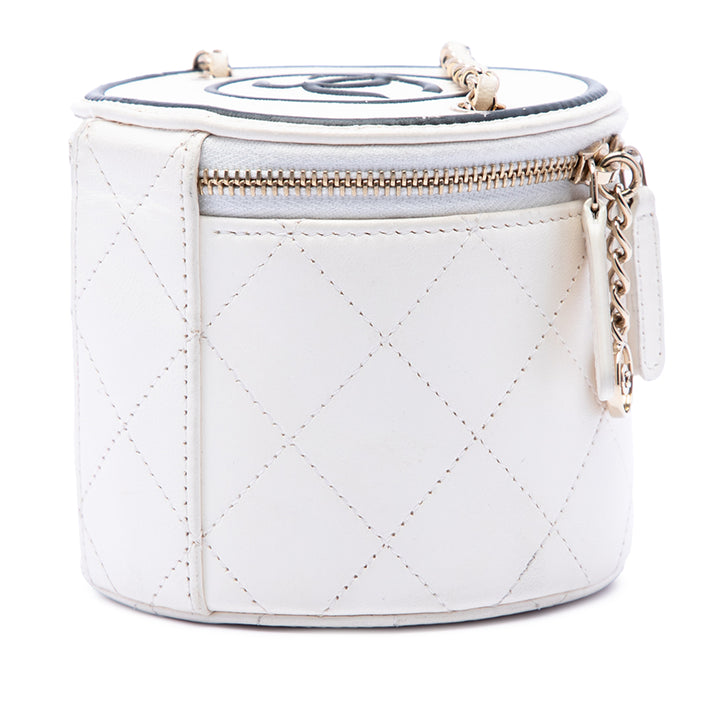 Chanel Matelassé Chaîne et Charm Vanity Cuir d'agneau