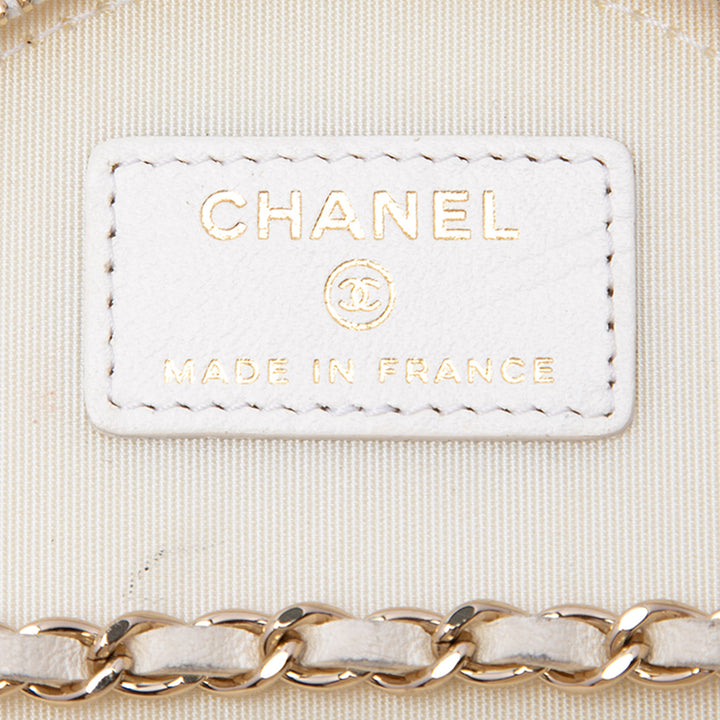 Chanel Matelassé Chaîne et Charm Vanity Cuir d'agneau