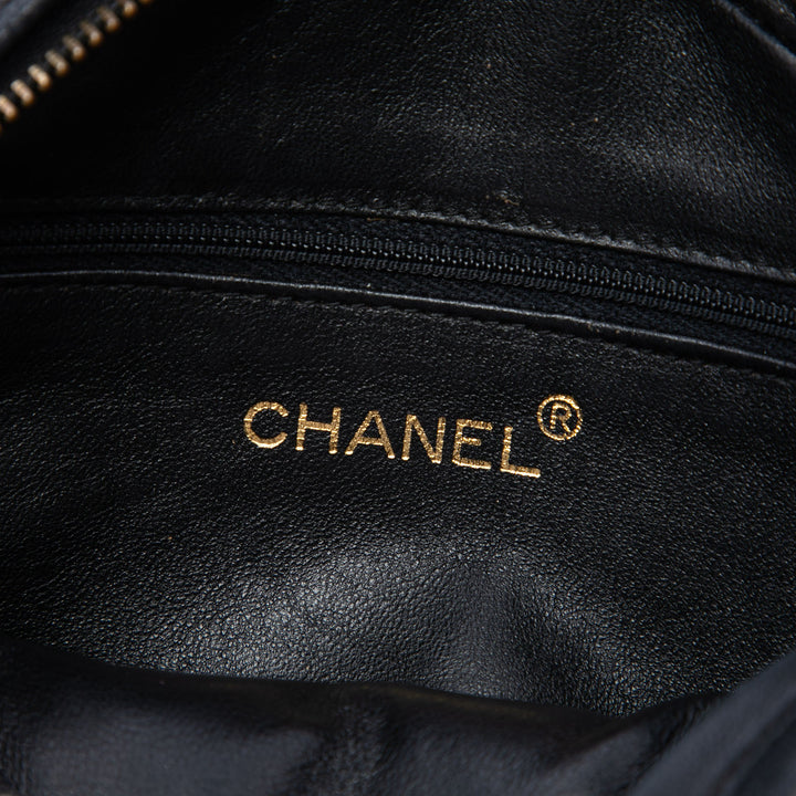 Chanel CC Cuir d’agneau Pompon Oval Sac caméra
