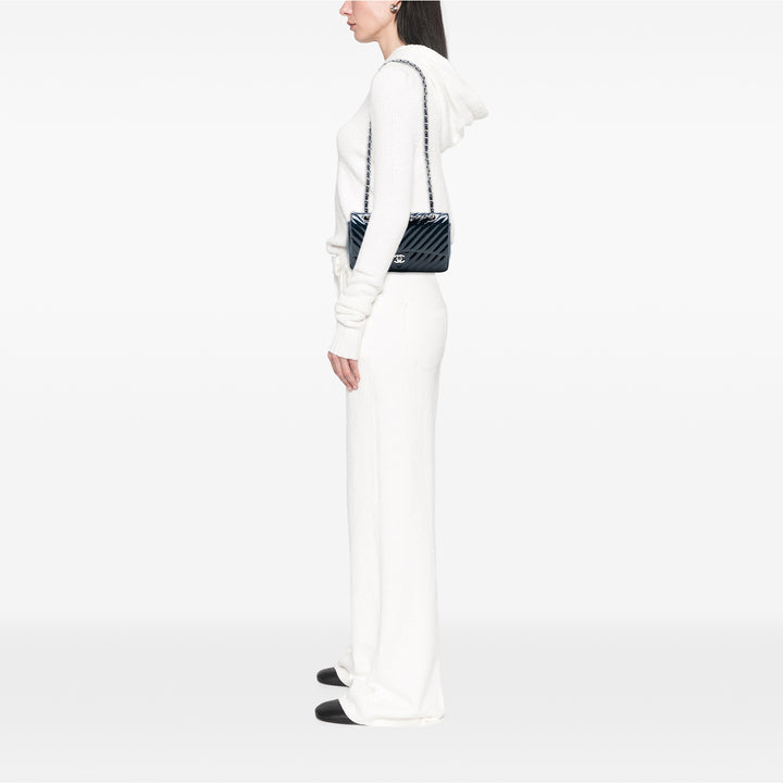 Chanel Medium Classic Chevron Cuir verni Double rabat