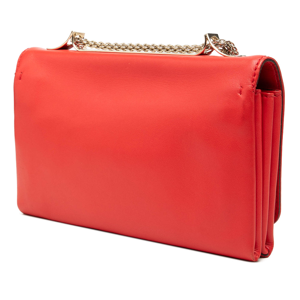 Valentino Pochette Rockstud Va Va Voom avec chaîne Rouge – vue 2 – GABY PARIS