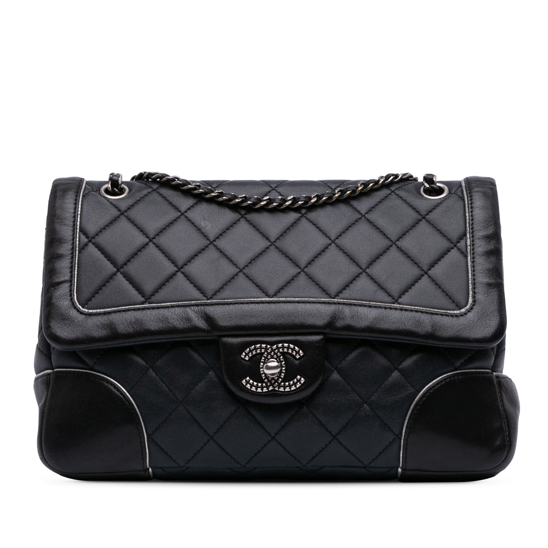 Paris-Salzburg Medium Lambskin Tyrolean Flap Gray - Gaby Paris