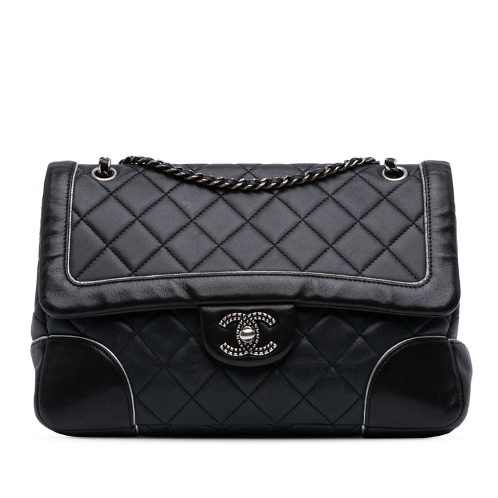 Paris-Salzburg Medium Lambskin Tyrolean Flap Gray - Gaby Paris