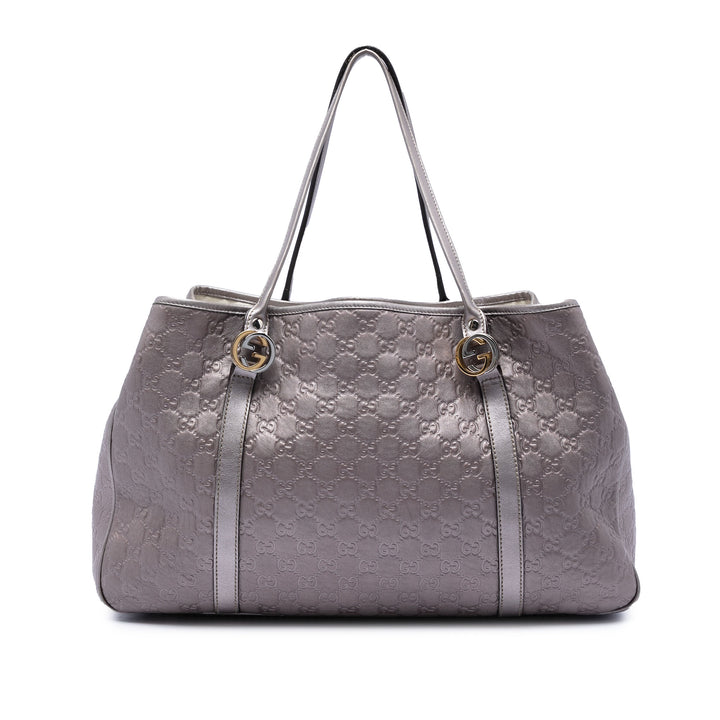 Gucci Large Metallic Guccissima Twins Cabas