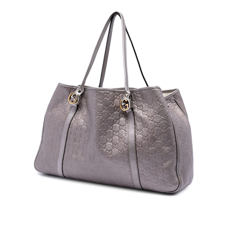 Gucci Large Metallic Guccissima Twins Cabas
