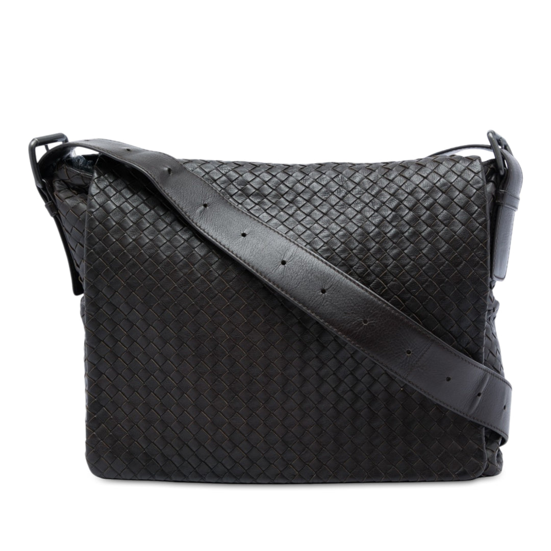 Bottega Veneta Intrecciato à rabat Sac nappa Marron – vue principale – GABY PARIS