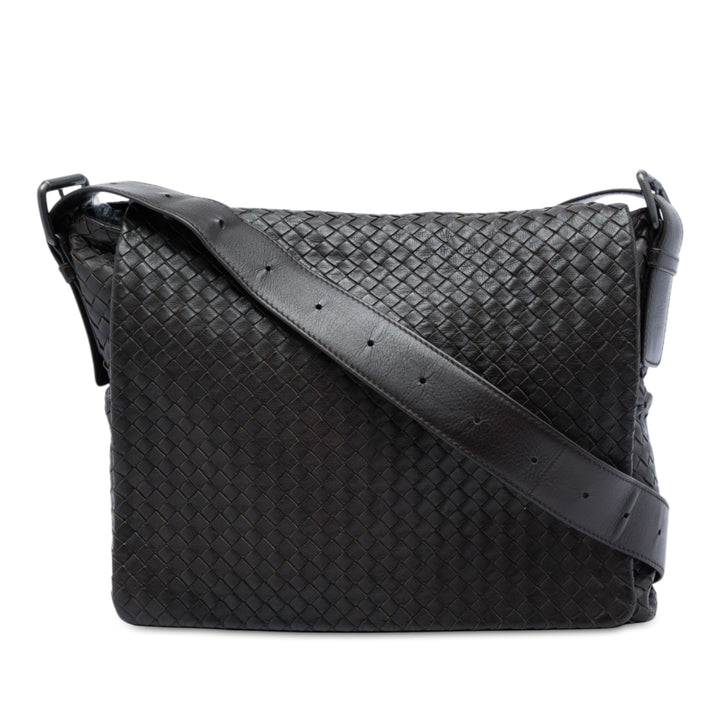 Bottega Veneta Intrecciato à rabat Sac nappa Marron – vue principale – GABY PARIS