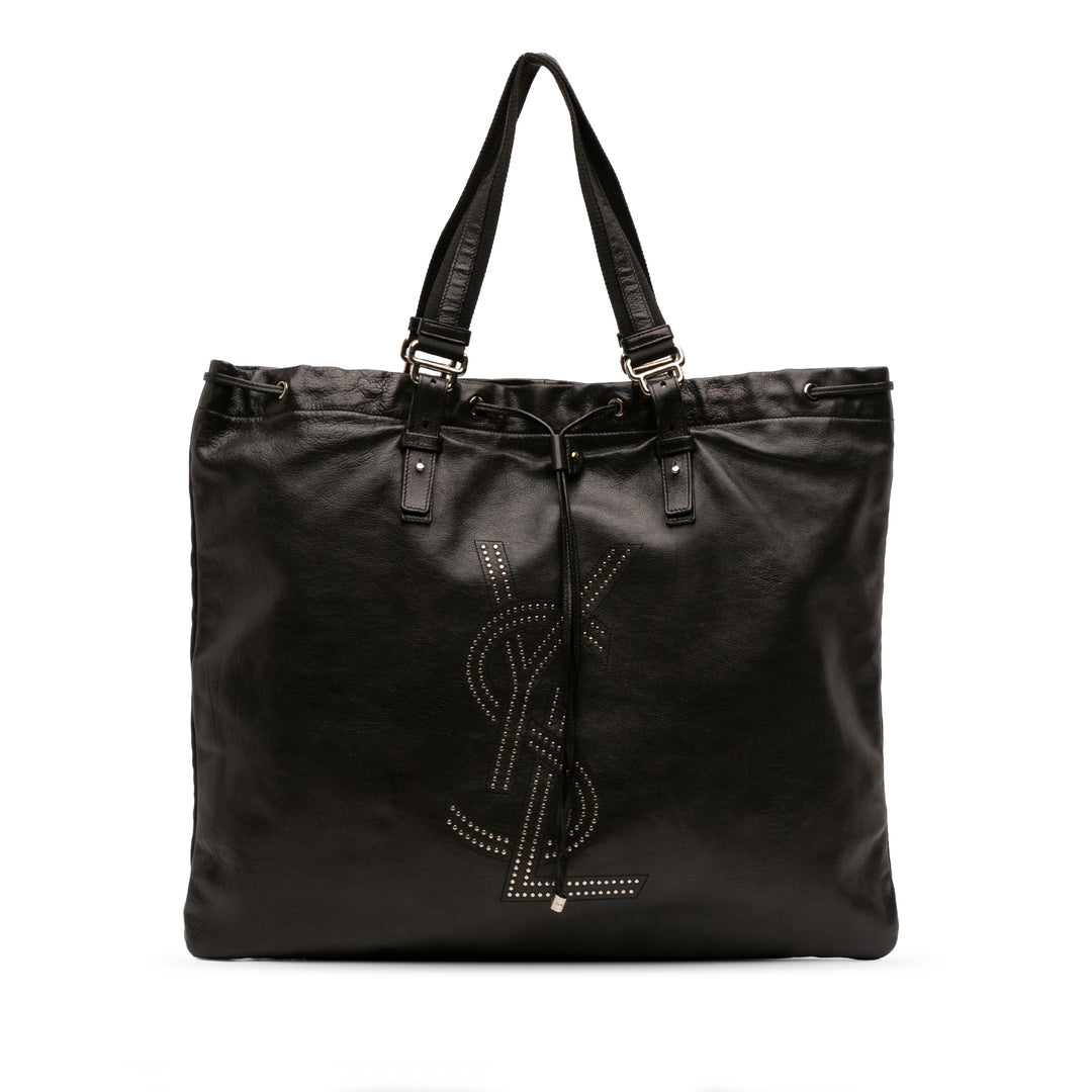 Saint Laurent Cuir de veau Studded Kahala Sac Cabas Noir – GABY PARIS Authentique