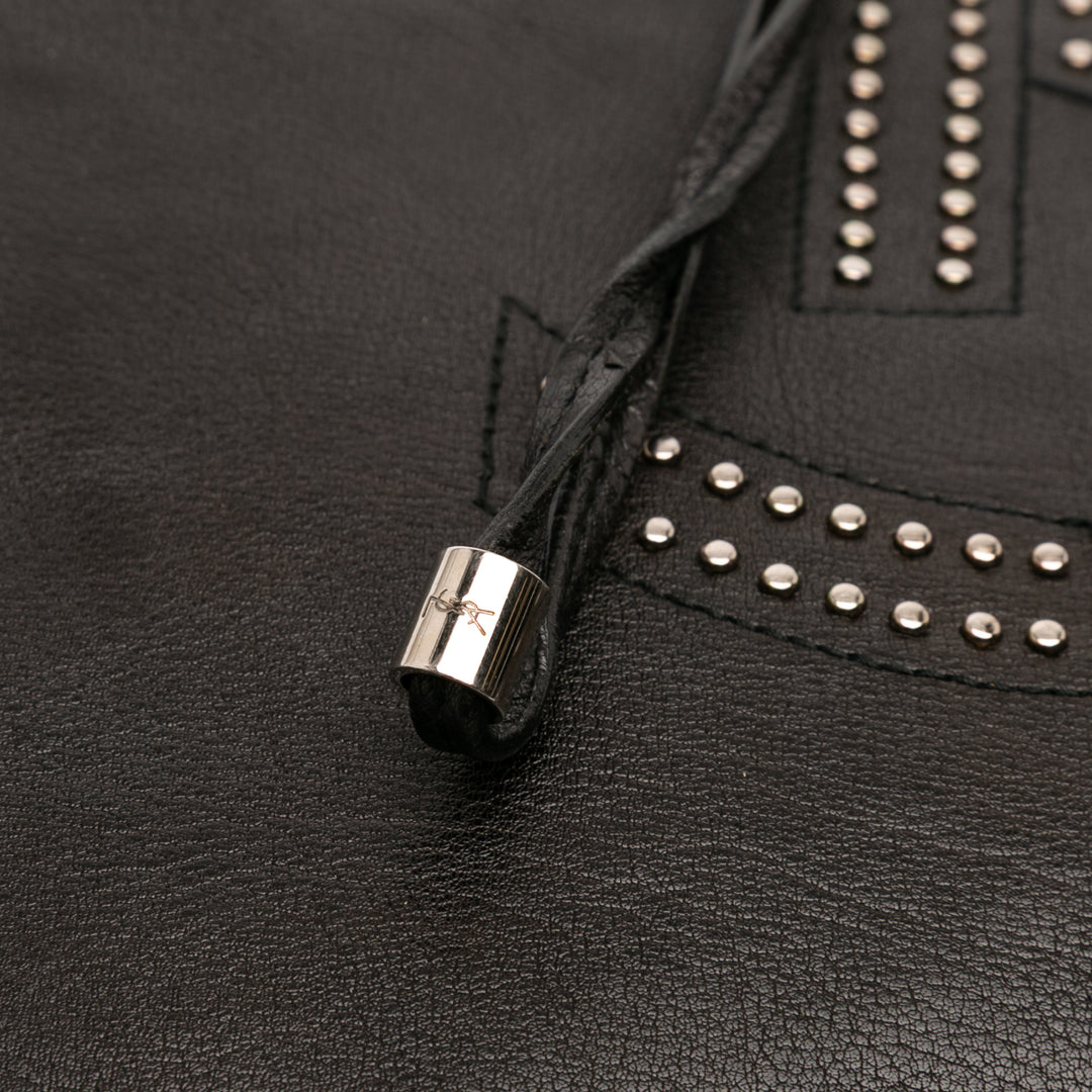 Saint Laurent Cuir de veau Studded Kahala Sac Cabas Noir – GABY PARIS Authentique