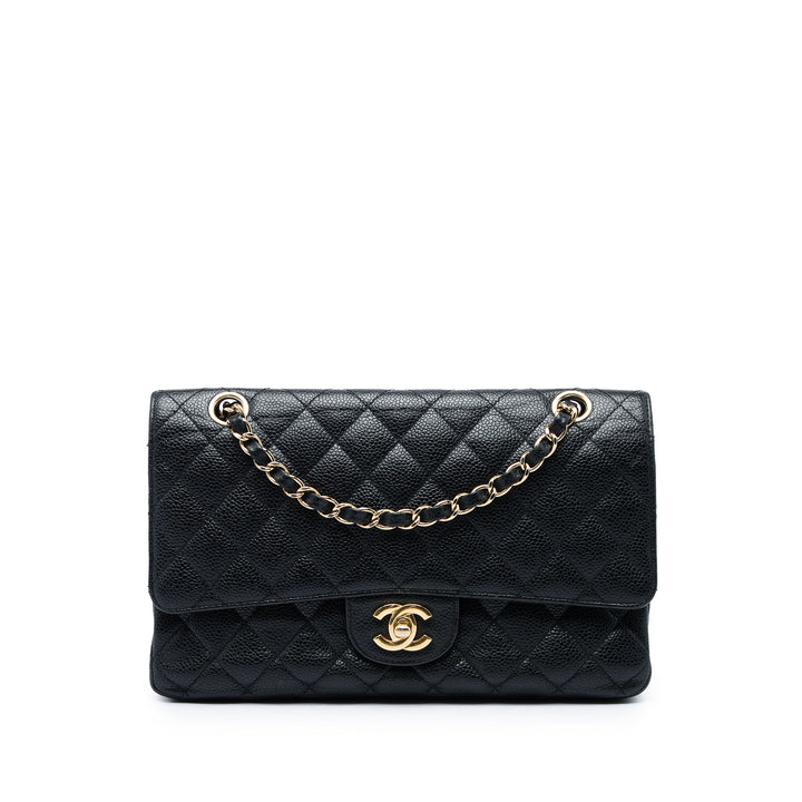 Chanel Sac porté épaule Classic Double rabat Moyen Cuir caviar Noir – vue principale – GABY PARIS