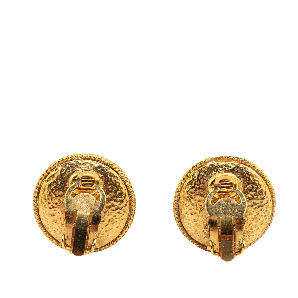 Gold Plated Faux Pearl Clip on Earrings Gold - Gaby Paris