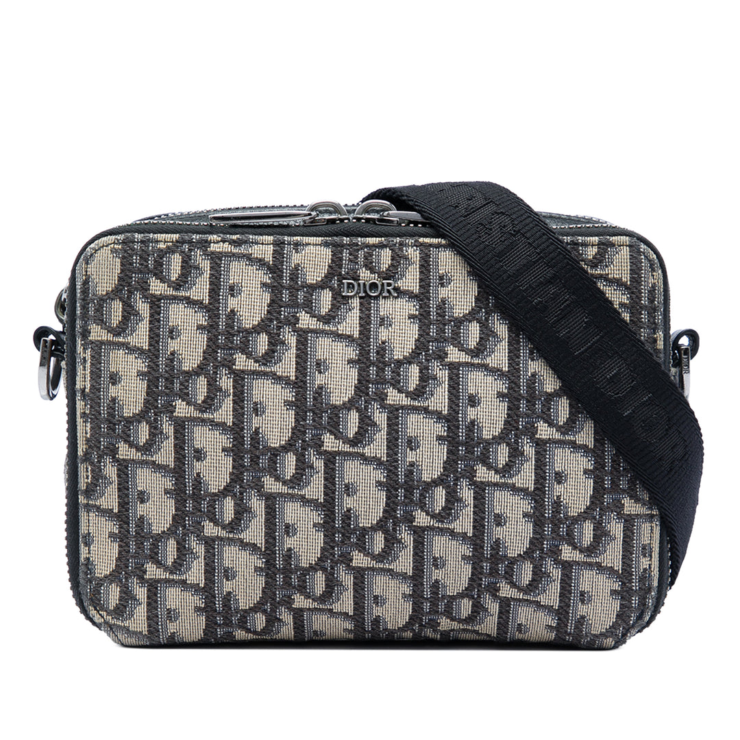 Dior Oblique Toile Zipped Pochette with Strap