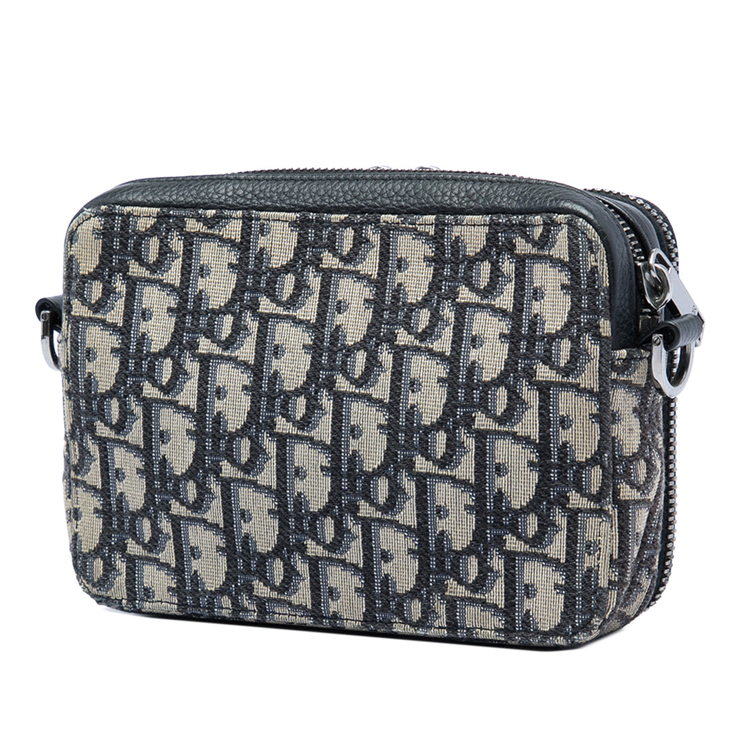 Dior Oblique Toile Zipped Pochette with Strap