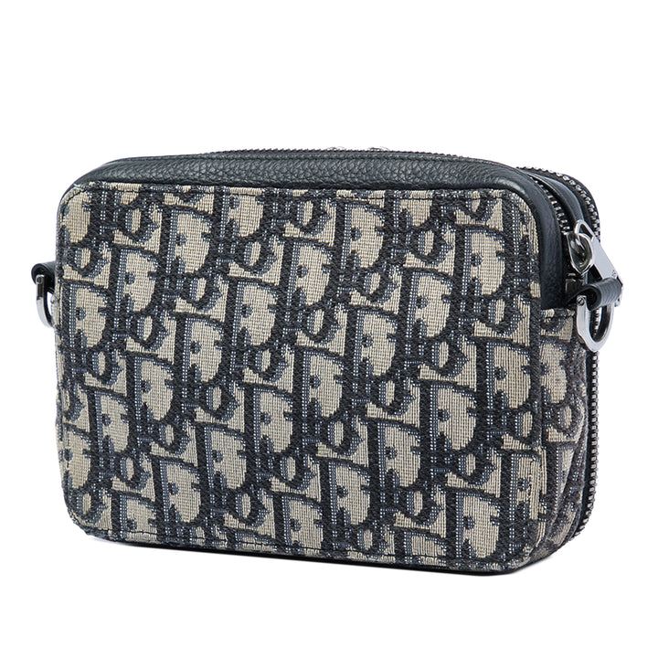 Dior Oblique Toile Zipped Pochette with Strap