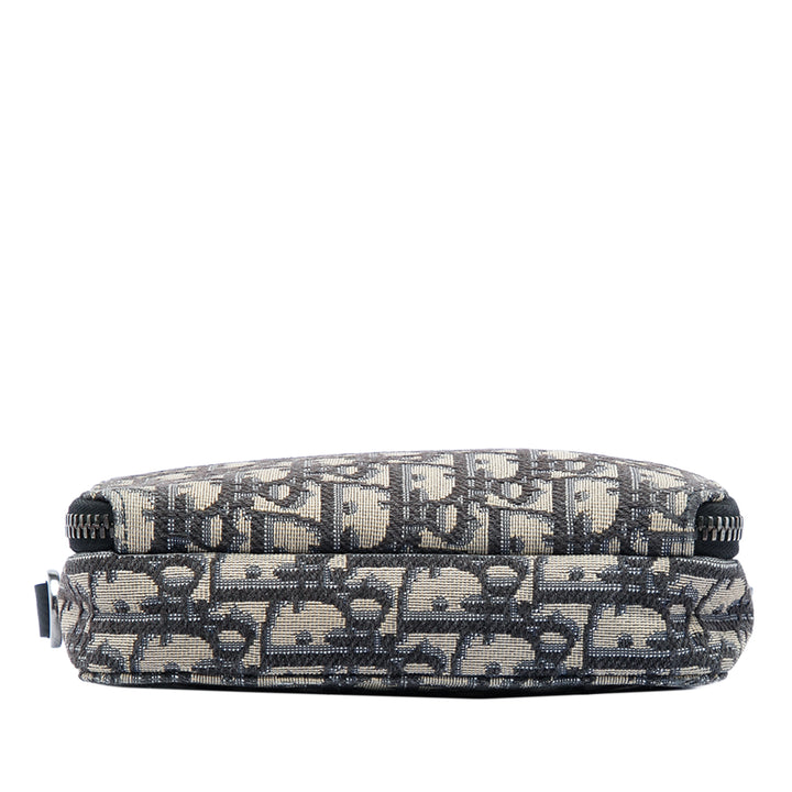 Dior Oblique Toile Zipped Pochette with Strap