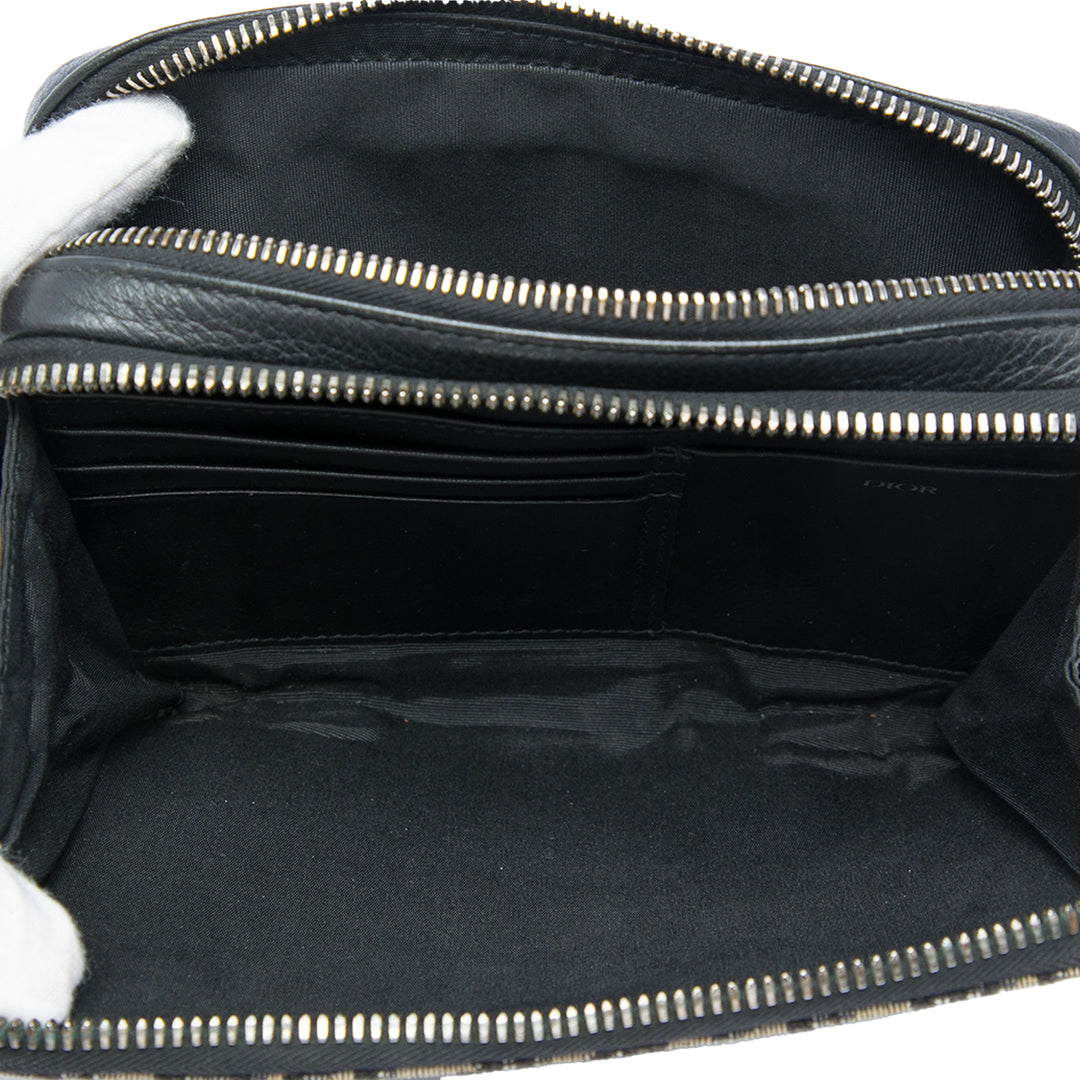 Dior Oblique Toile Zipped Pochette with Strap