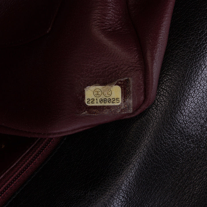 Large Diagonal Quilted Goatskin Flap Black - Gaby Paris
