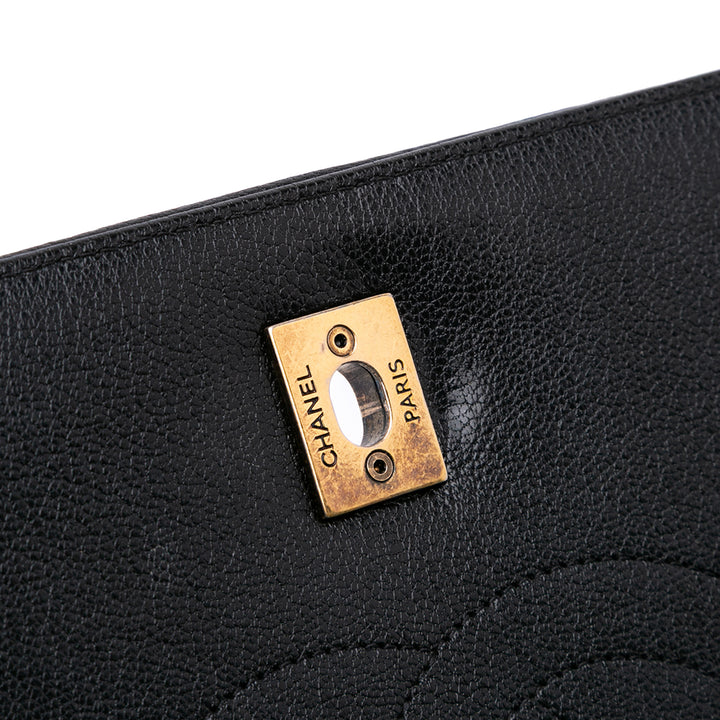 Large Diagonal Quilted Goatskin Flap Black - Gaby Paris