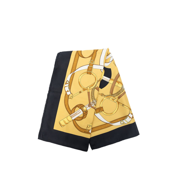 Hermès Eperon D Or Foulard 90 Noir – vue principale – GABY PARIS