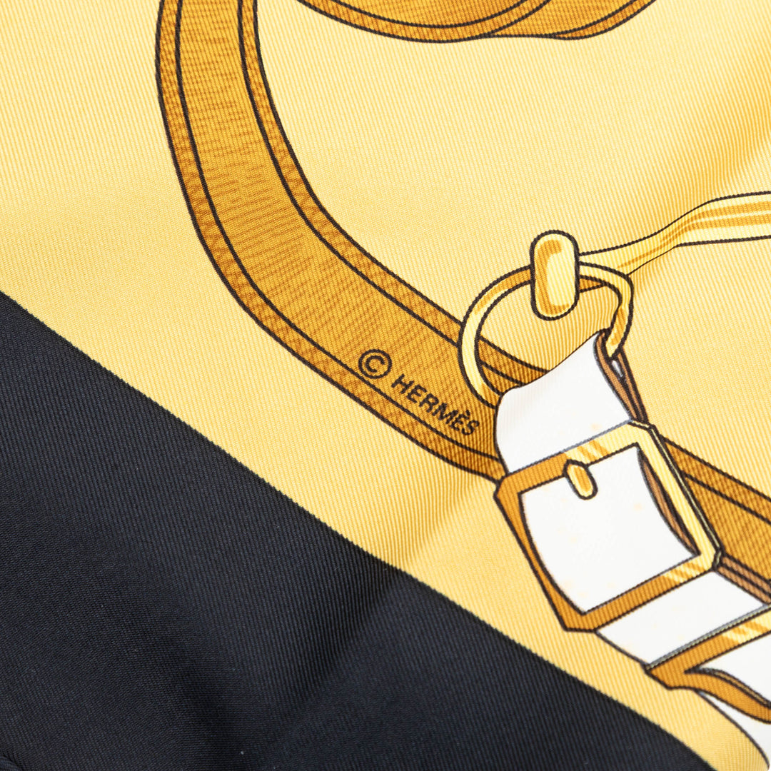 Hermès Eperon D Or Foulard 90 Noir – vue 3 – GABY PARIS