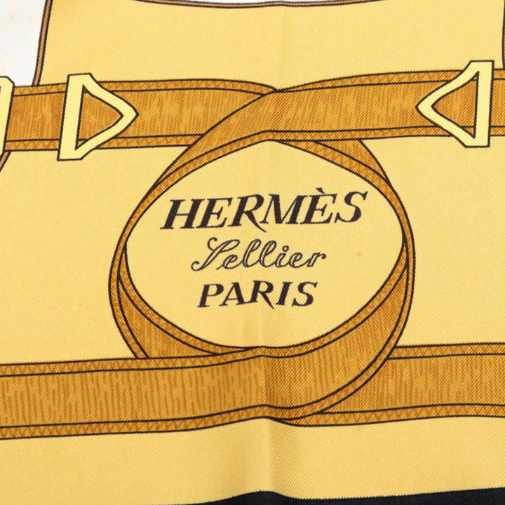 Hermès Eperon D Or Foulard 90 Noir – vue 5 – GABY PARIS
