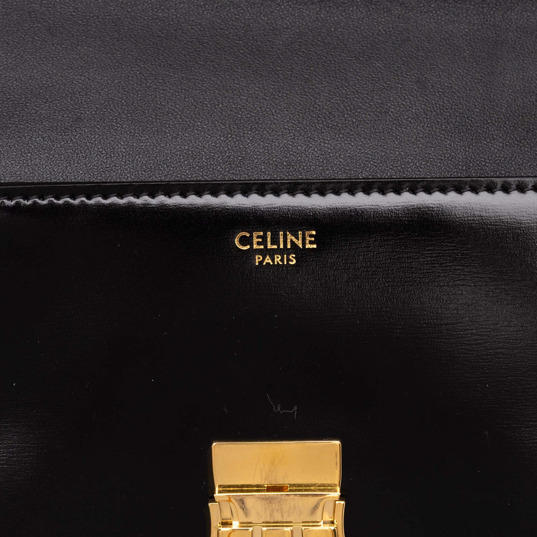 Celine Sac porté épaule brillant Triomphe Claude Cuir de veau Noir – vue 5 – GABY PARIS