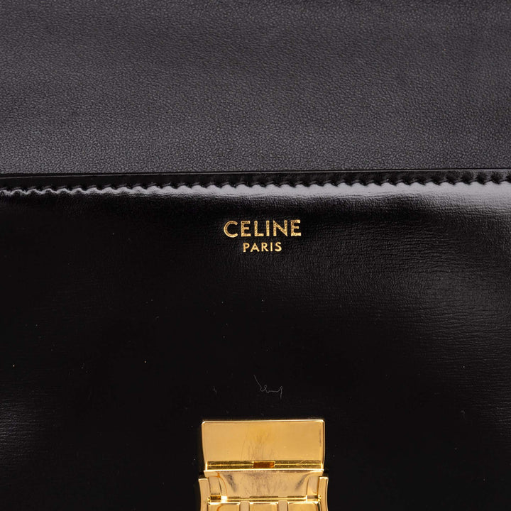 Celine Sac porté épaule brillant Triomphe Claude Cuir de veau Noir – vue 5 – GABY PARIS