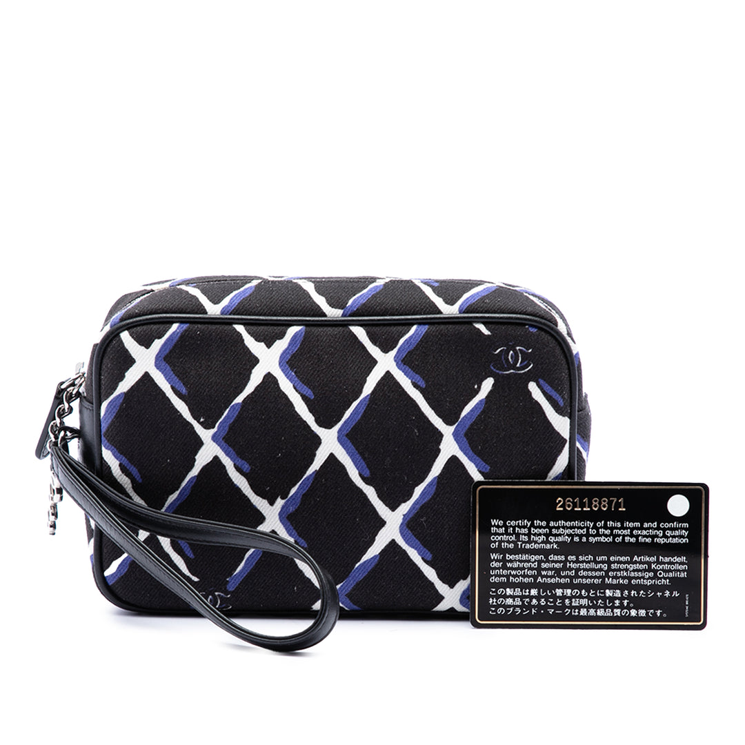 Chanel Trousse CC Imprimé Airline de maquillage Noir – vue 7 – GABY PARIS