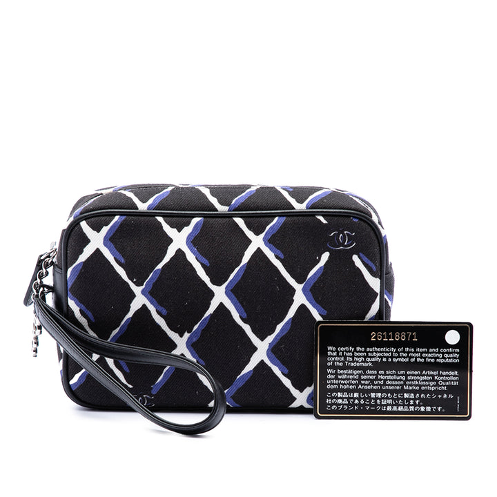 Chanel Trousse CC Imprimé Airline de maquillage Noir – vue 7 – GABY PARIS