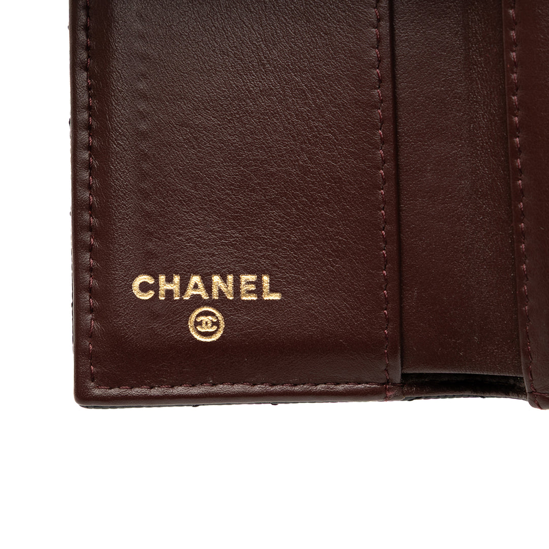 Chanel CC Quilted Caviar Flap Card Holder Wallet Noir