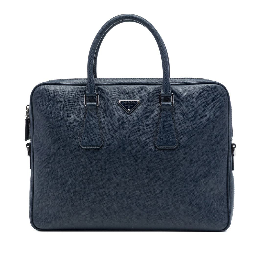 Business Sac Saffiano Bleu
