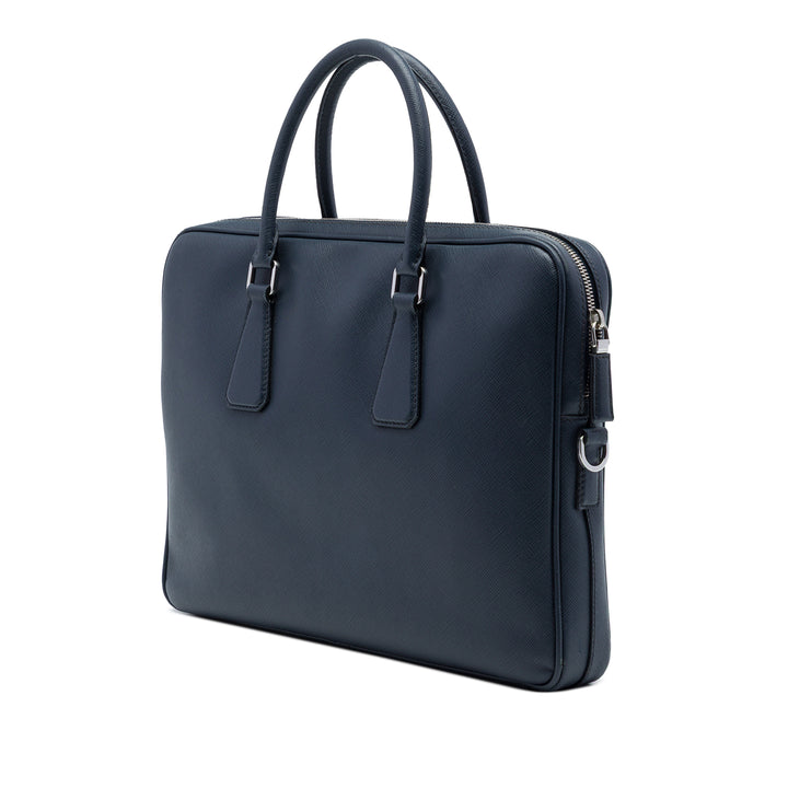 Business Sac Saffiano Bleu