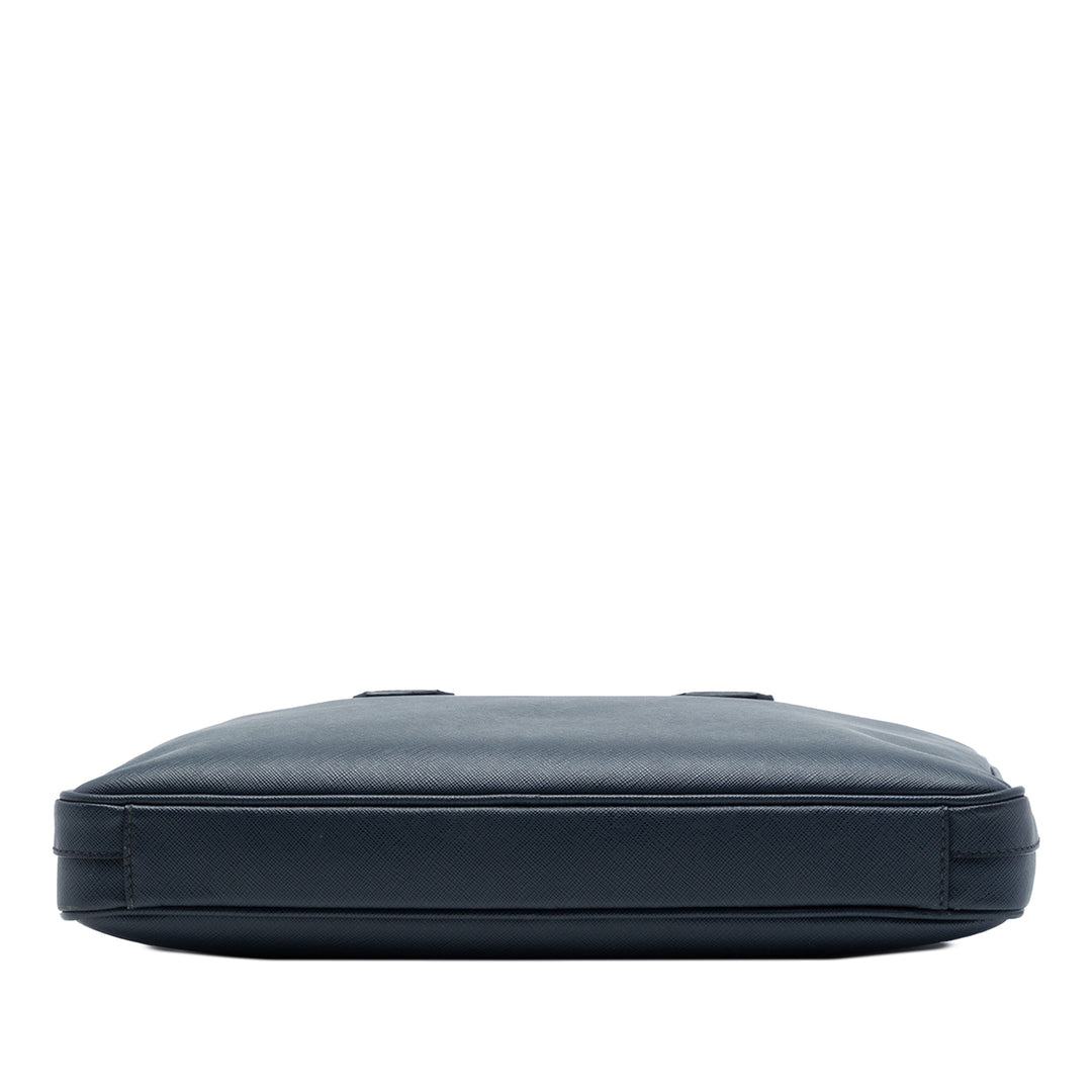 Business Sac Saffiano Bleu