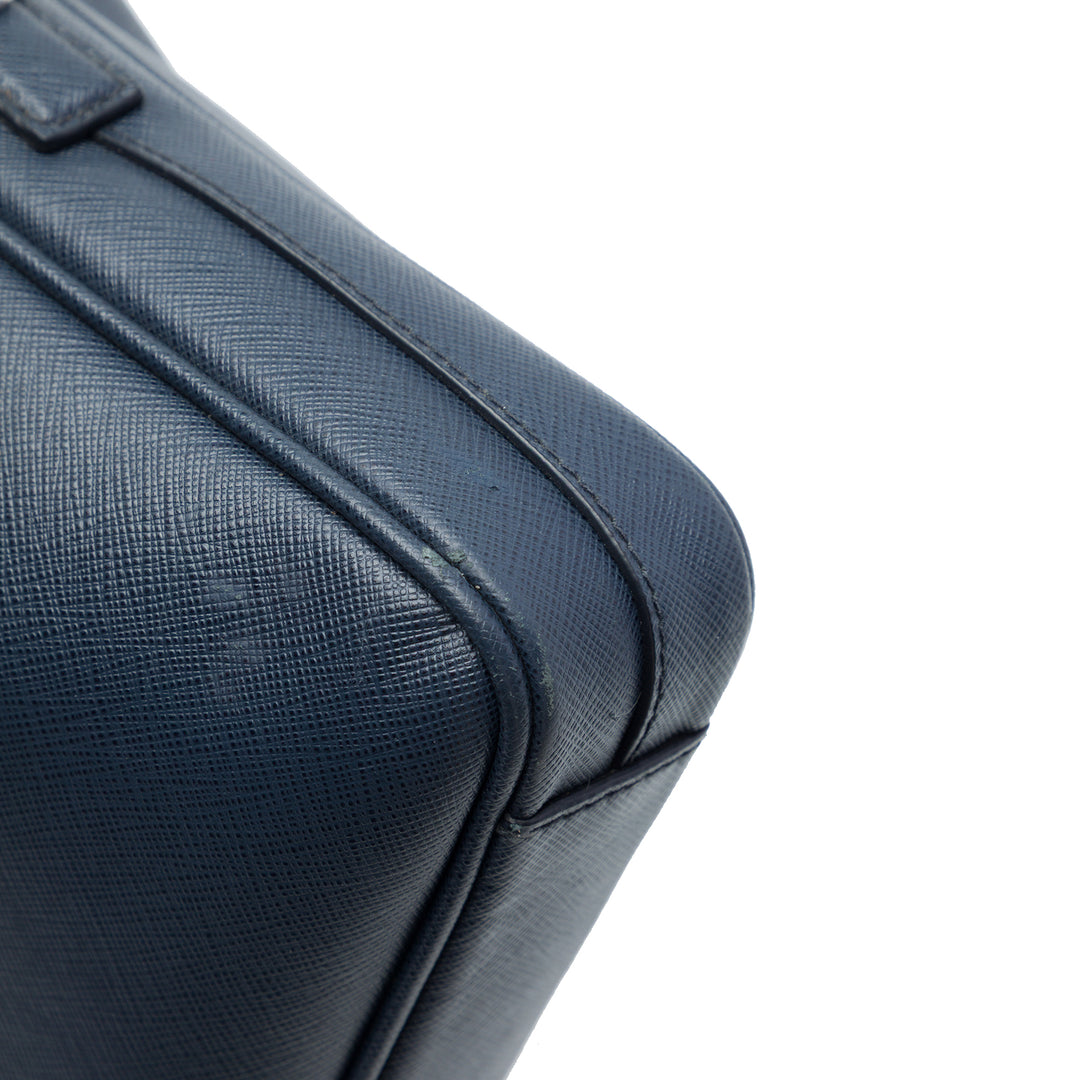 Business Sac Saffiano Bleu