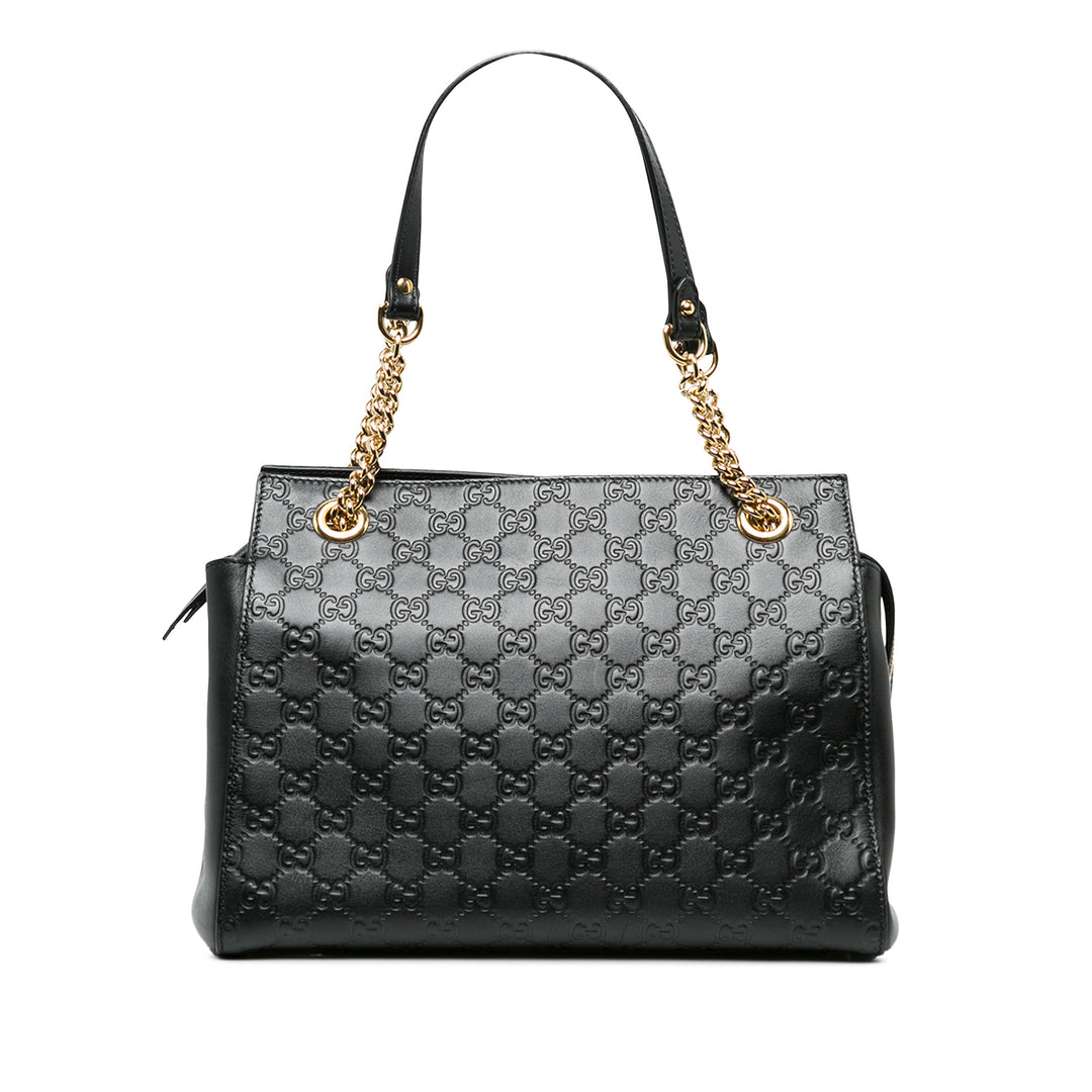 Gucci Sac porté épaule Guccissima Souple Moyen Noir – vue principale – GABY PARIS