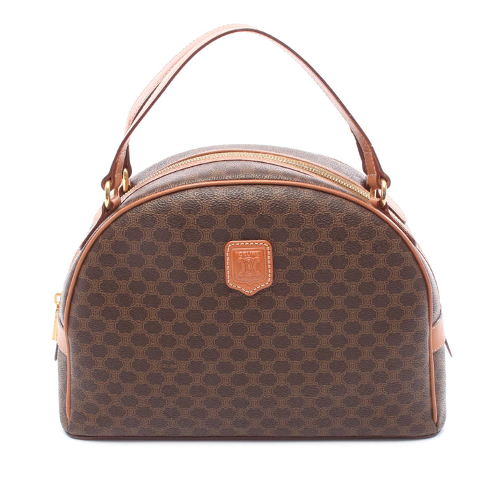 Macadam Coated Canvas Handbag Brown - Gaby Paris