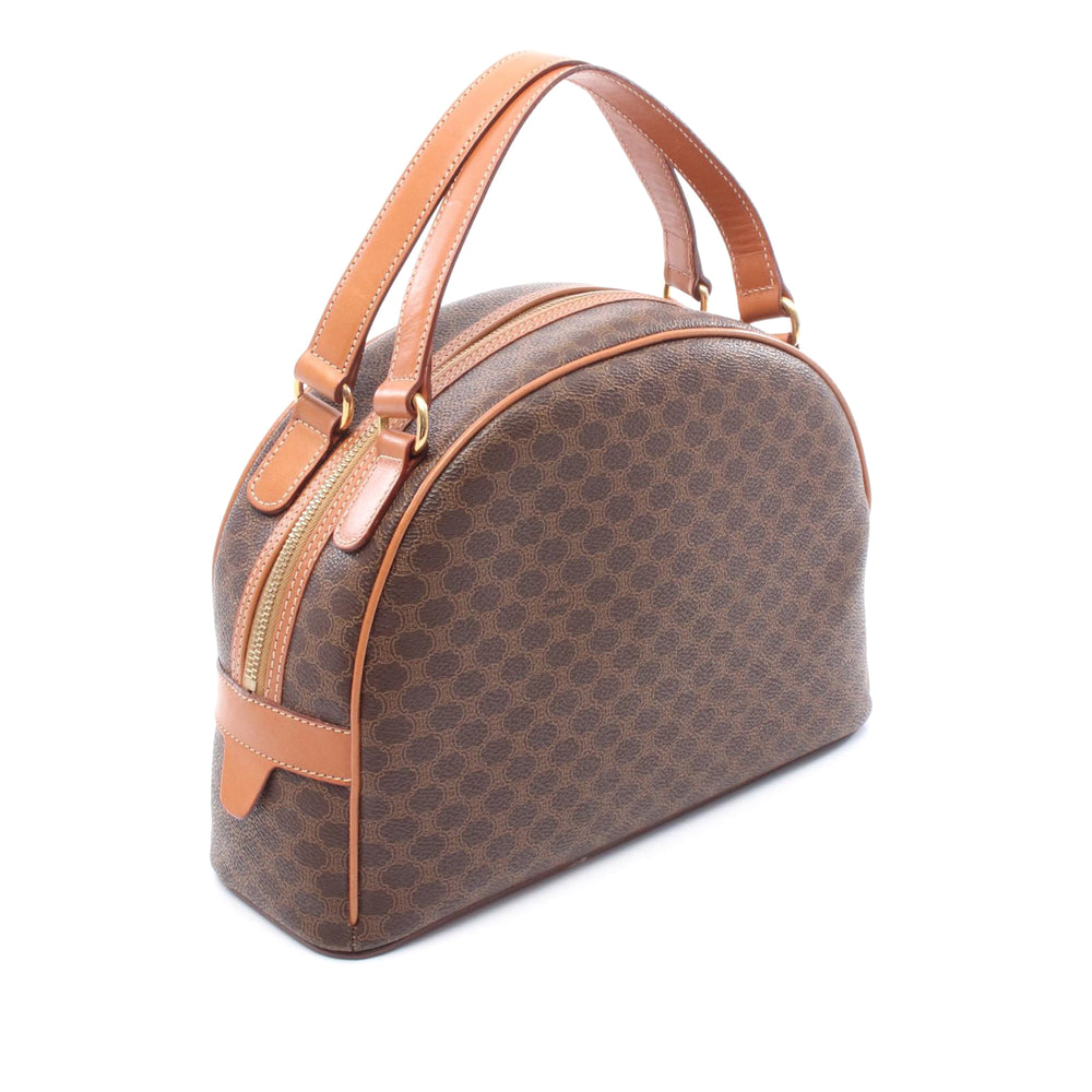 Macadam Coated Canvas Handbag Brown - Gaby Paris