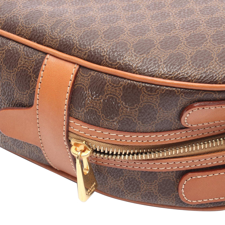 Macadam Coated Canvas Handbag Brown - Gaby Paris