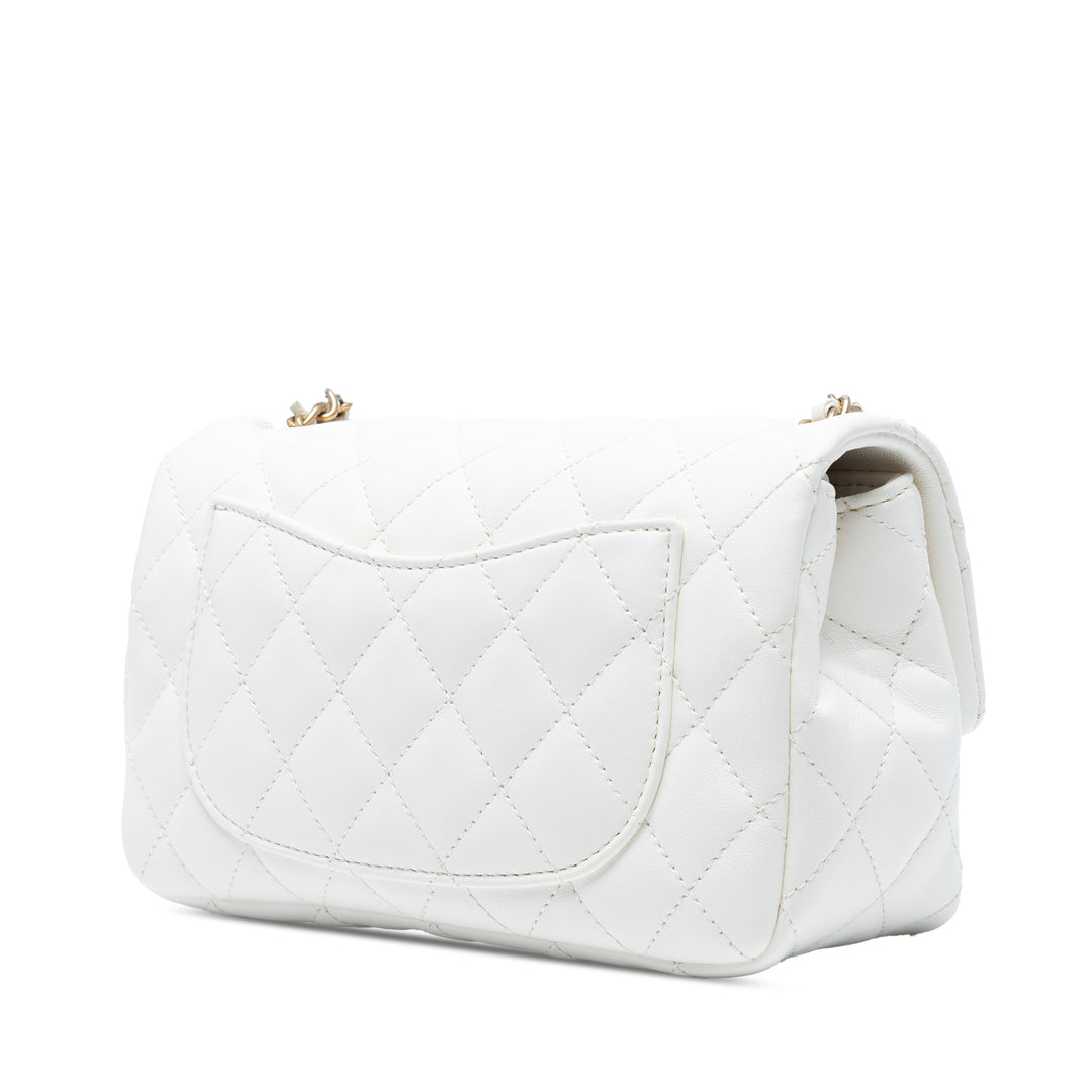 Chanel Mini Rectangular Classic Cuir d’agneau Romance Simple rabat