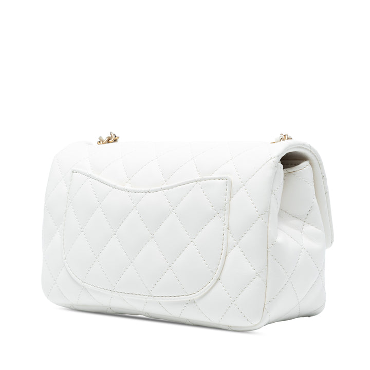 Chanel Mini Rectangular Classic Cuir d’agneau Romance Simple rabat