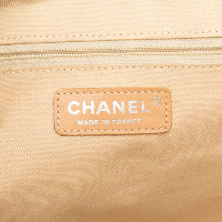 Chanel Matelassé Jean CC Camellia Cabas
