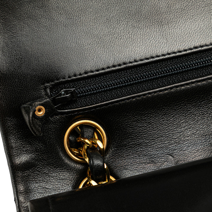 Small Classic Lambskin Double Flap Black - Gaby Paris