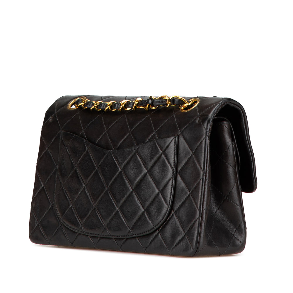 Small Classic Lambskin Double Flap Black - Gaby Paris