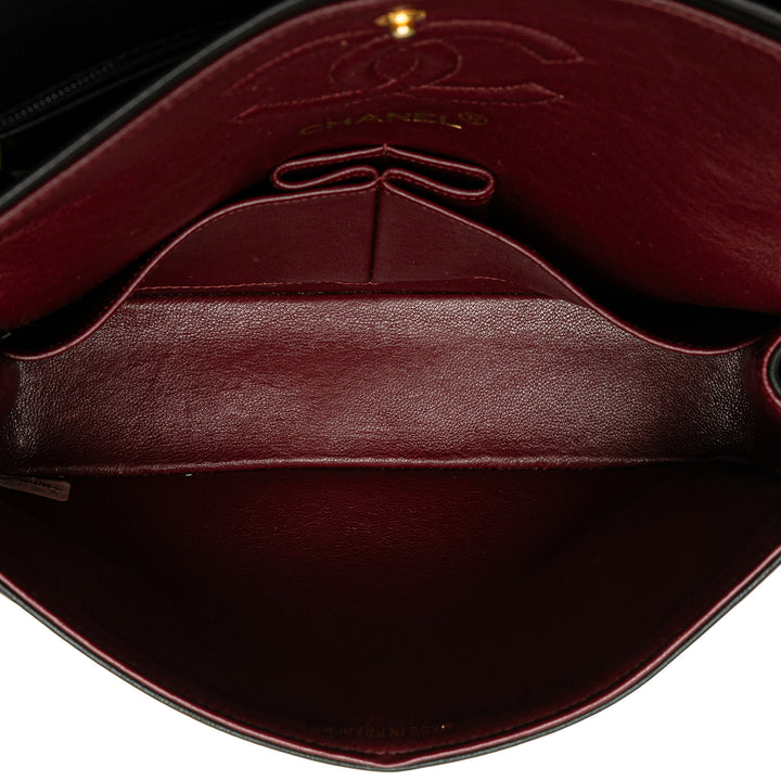 Small Classic Lambskin Double Flap Black - Gaby Paris