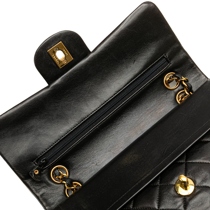 Small Classic Lambskin Double Flap Black - Gaby Paris