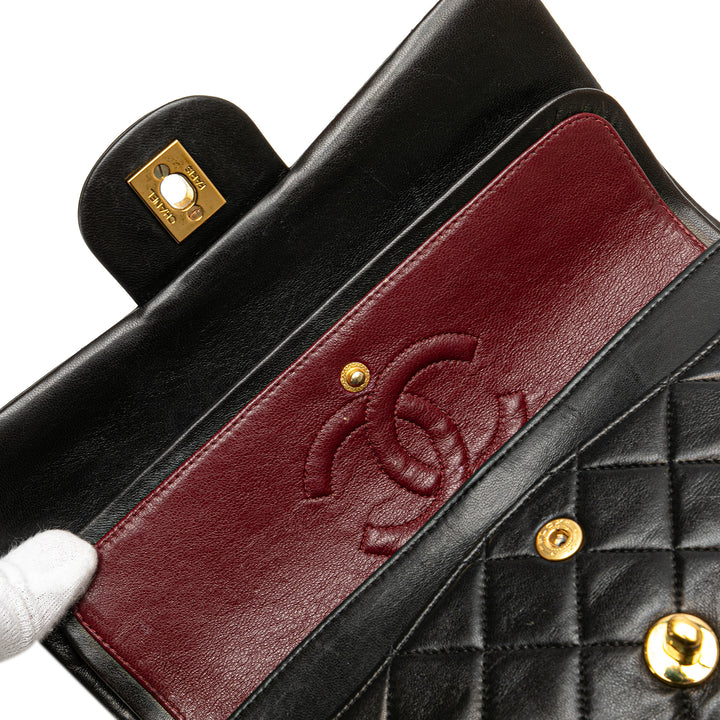 Small Classic Lambskin Double Flap Black - Gaby Paris