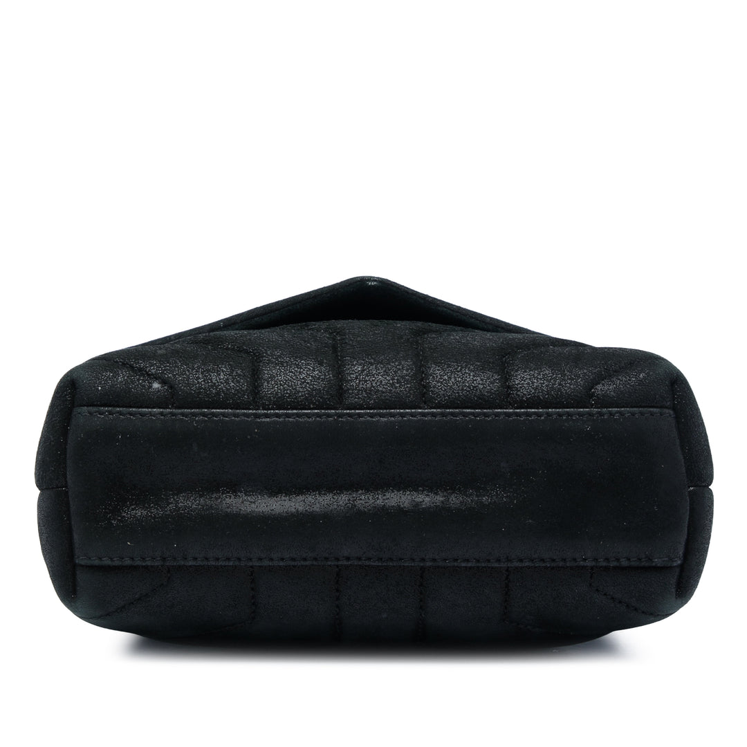 Saint Laurent Toy Matelasse Glitter Daim Monogram LouLou Sac porté croisé